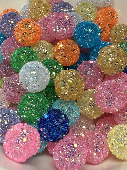 16mm Sugar and glitter suger bright color beads