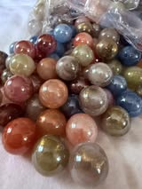 16mm mixed color beads with swirls of gold!