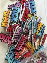Acrylic focal beads variety size and shape: adults swear, funny