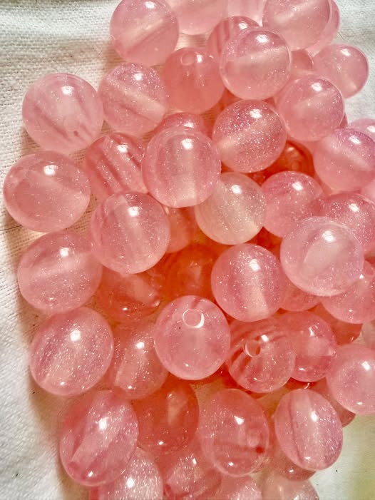 16mm Light Color Zebra Luminous Beads – Glow-in-the-Dark Striped Acrylic Beads