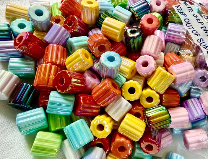 12mm AB coated barrel beads