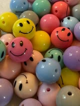 16mm happy face mixed color beads
