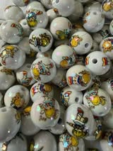 Mixed size rainbow bright beads and pendant charms