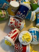 Product Title 28mm Popcorn 3D Charms | Cute Resin Movie Night Charms for DIY Crafts & Accessories