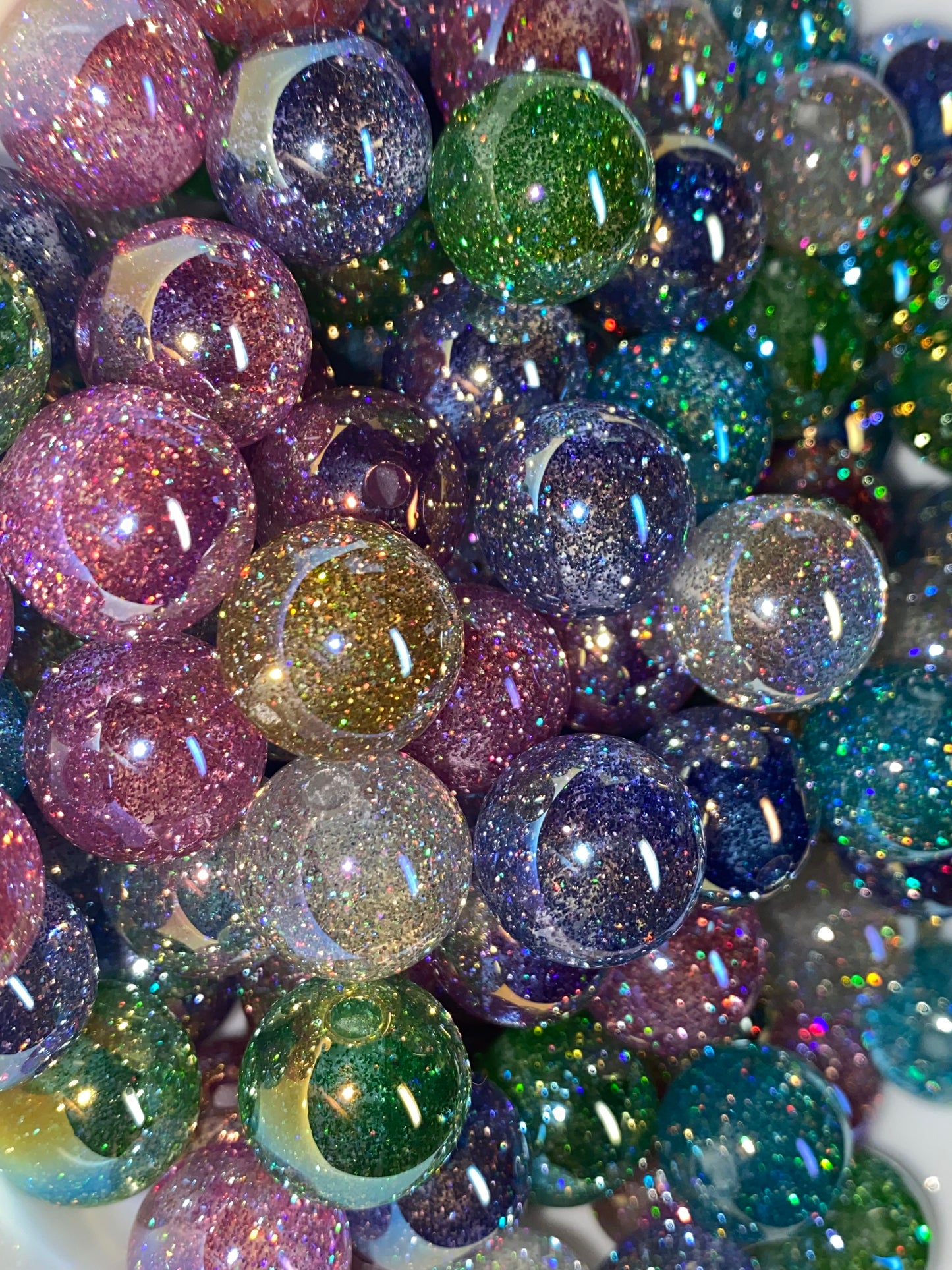 16mm ab coated jelly color glitter beads