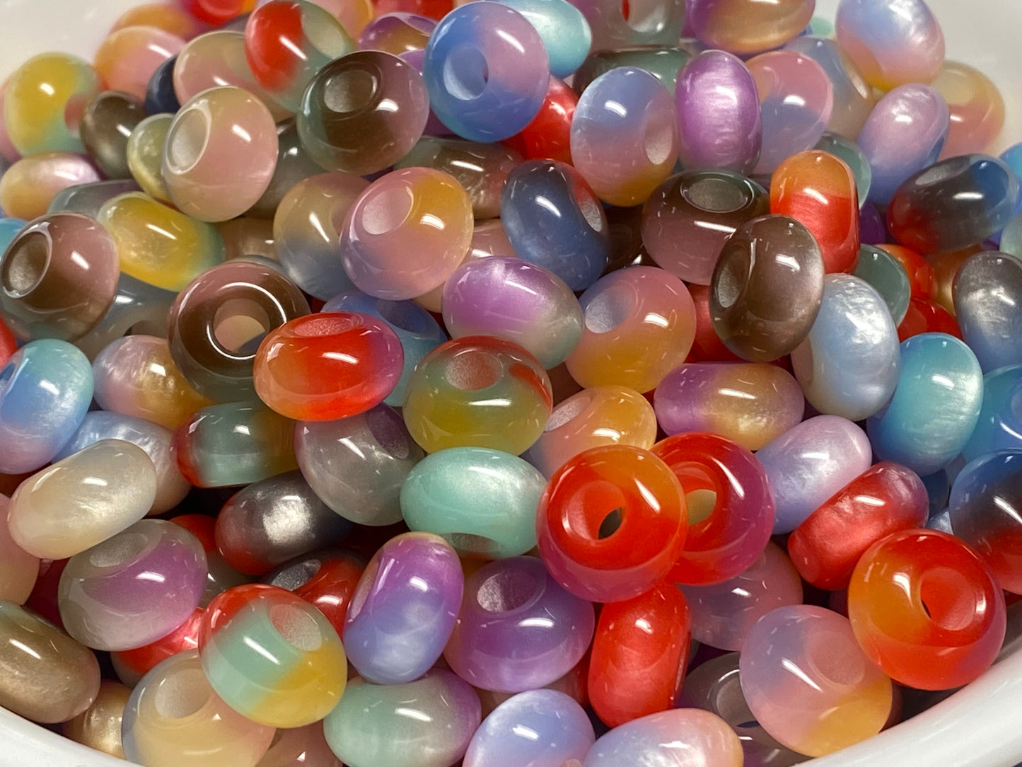 14mm resin ombre tigers eye spacers