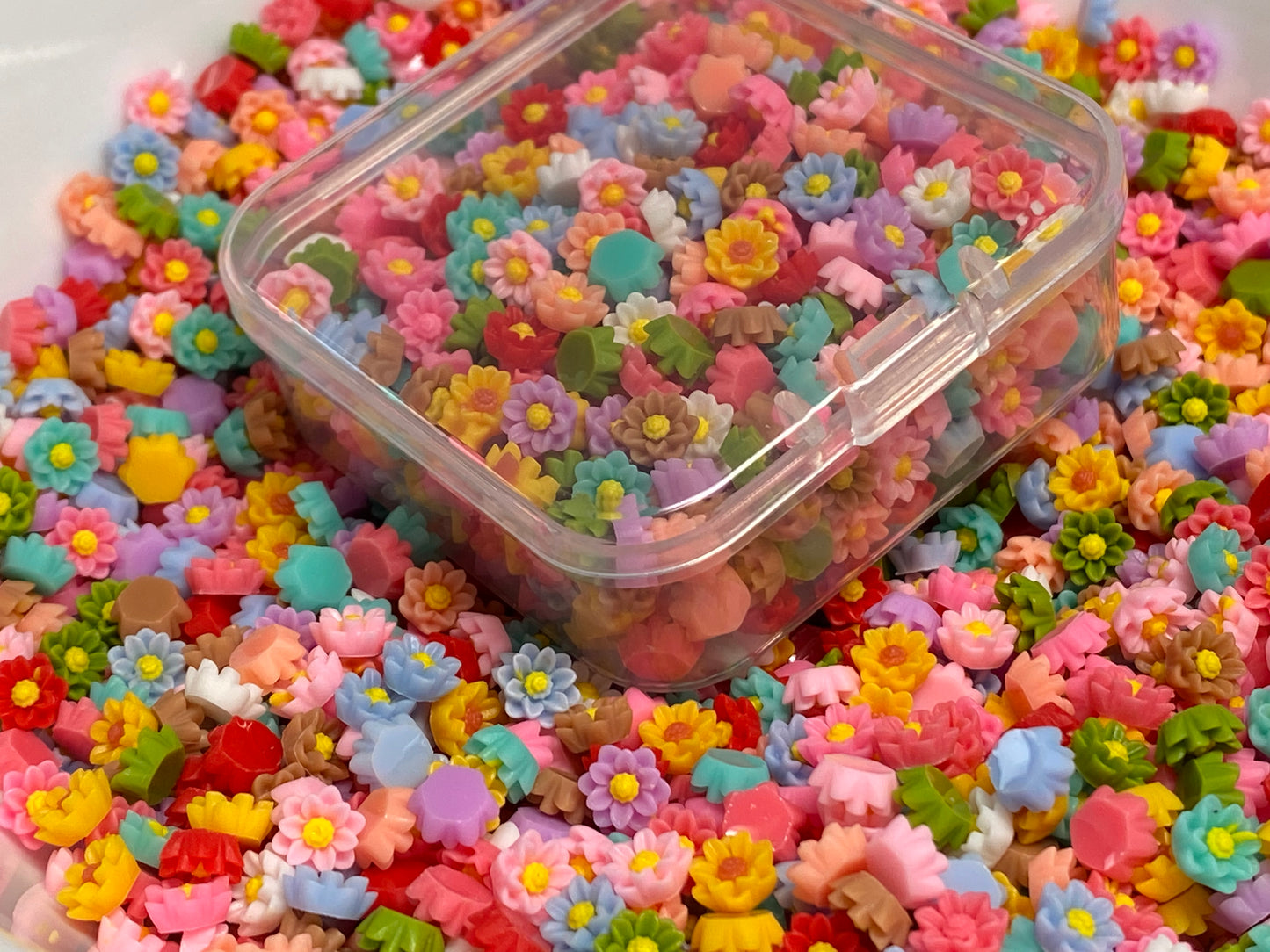 2mm hippy wild flower nail charms