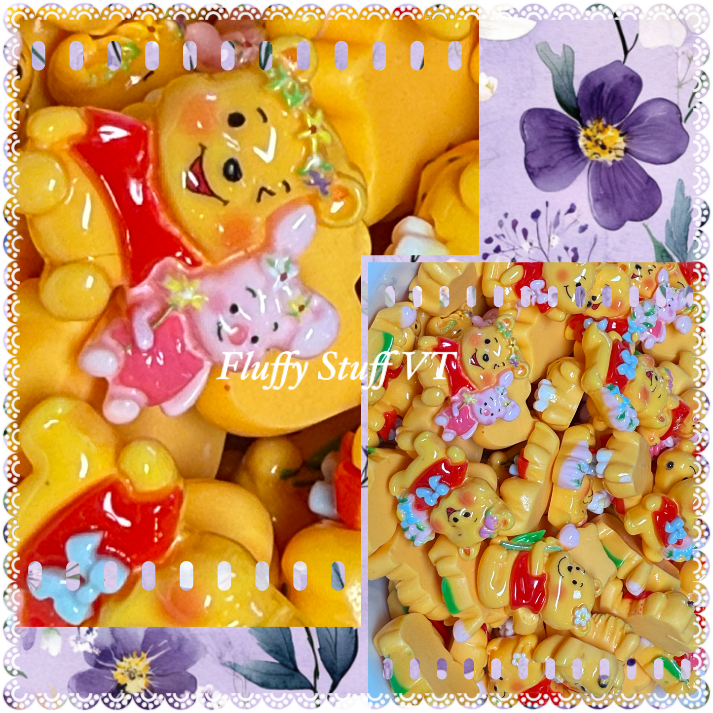 4cm Pooh flat back resin charms