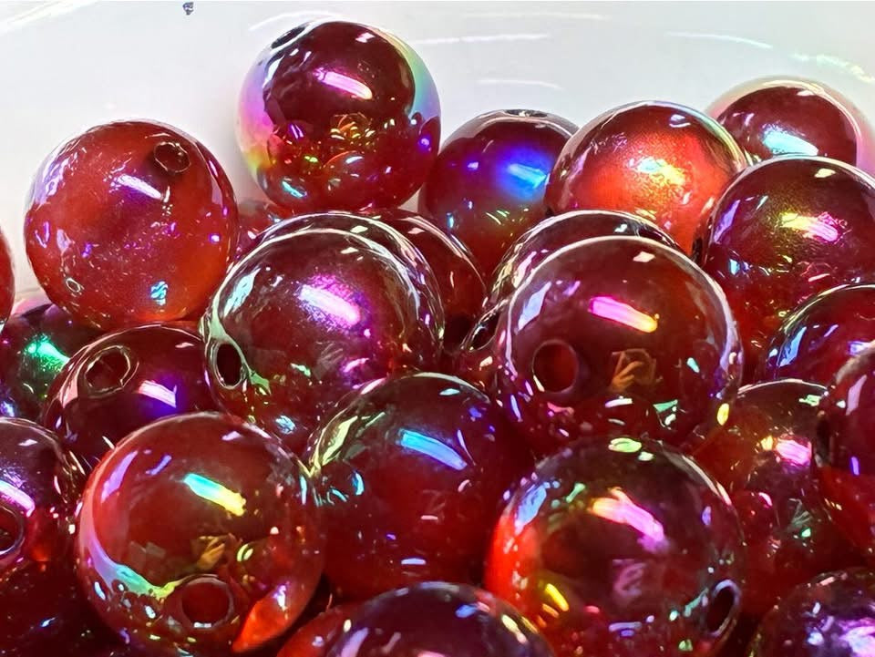 14mm red with gold uv coating