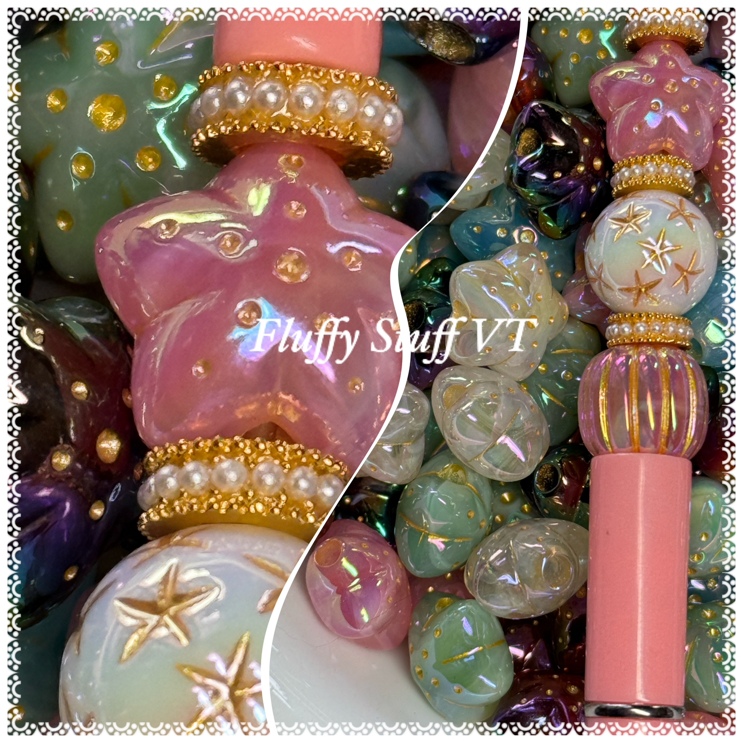16mm vintage boho chubby star bead