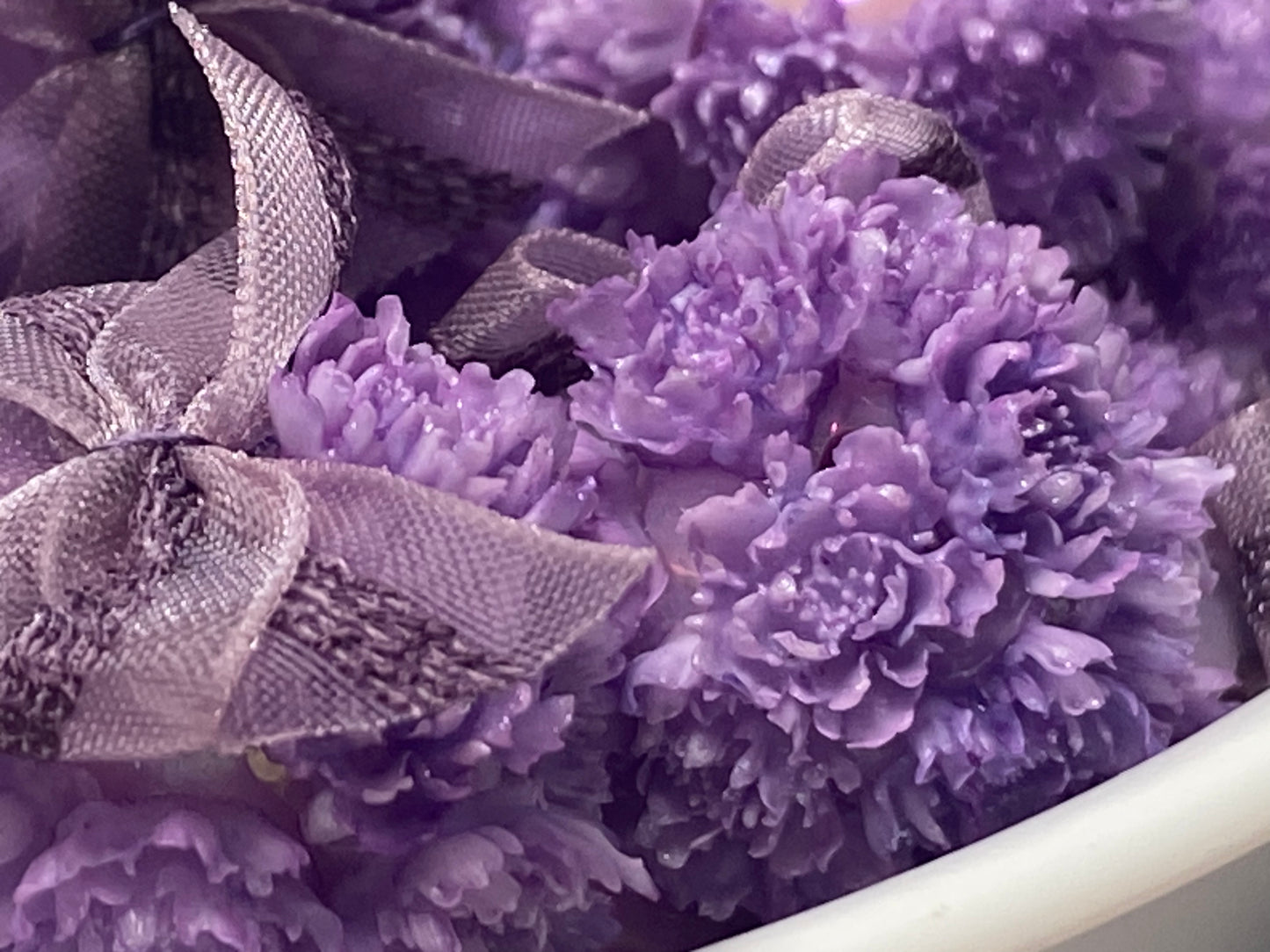 23mm uber realistic soft flower bead in purple