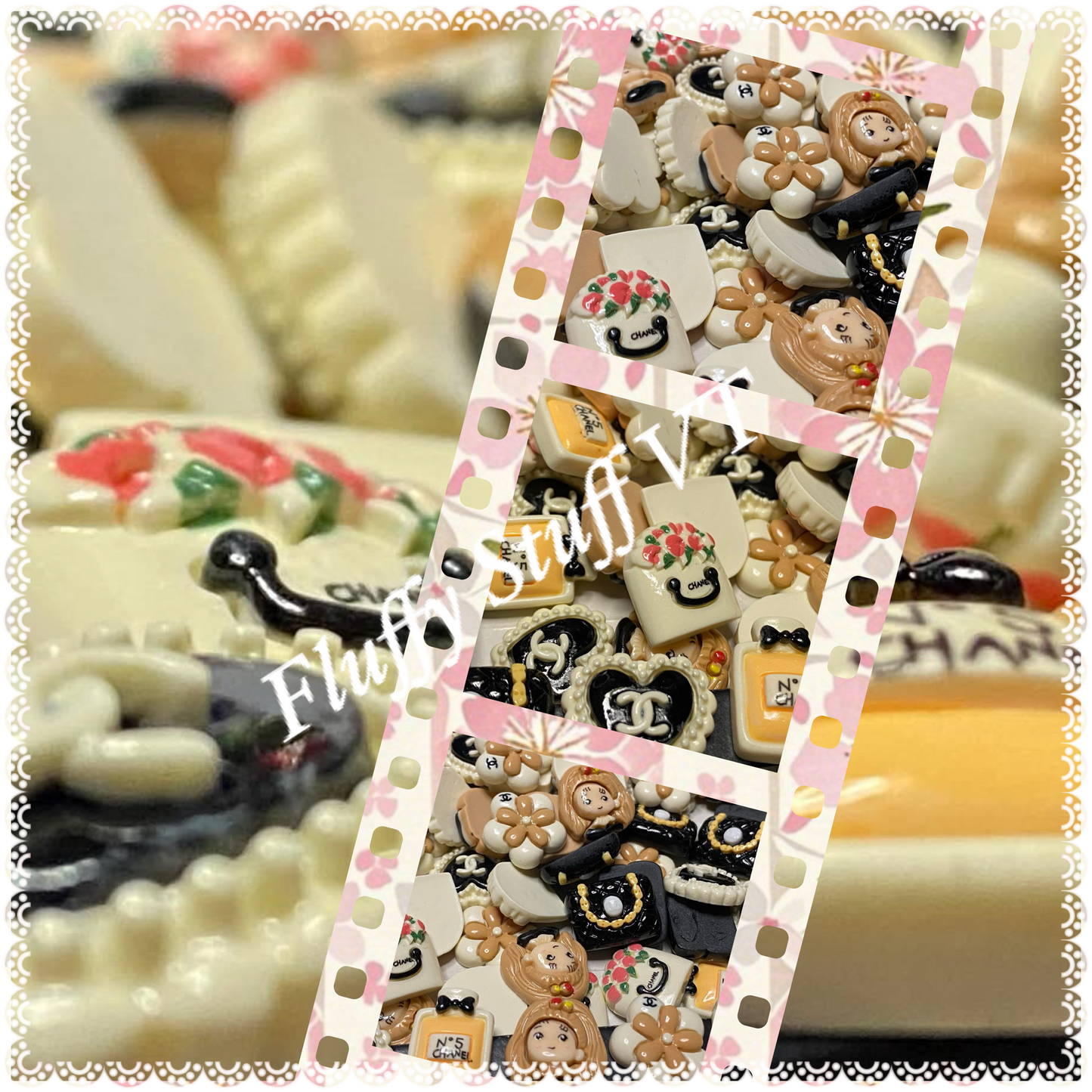 4cm flat back resin CC charms