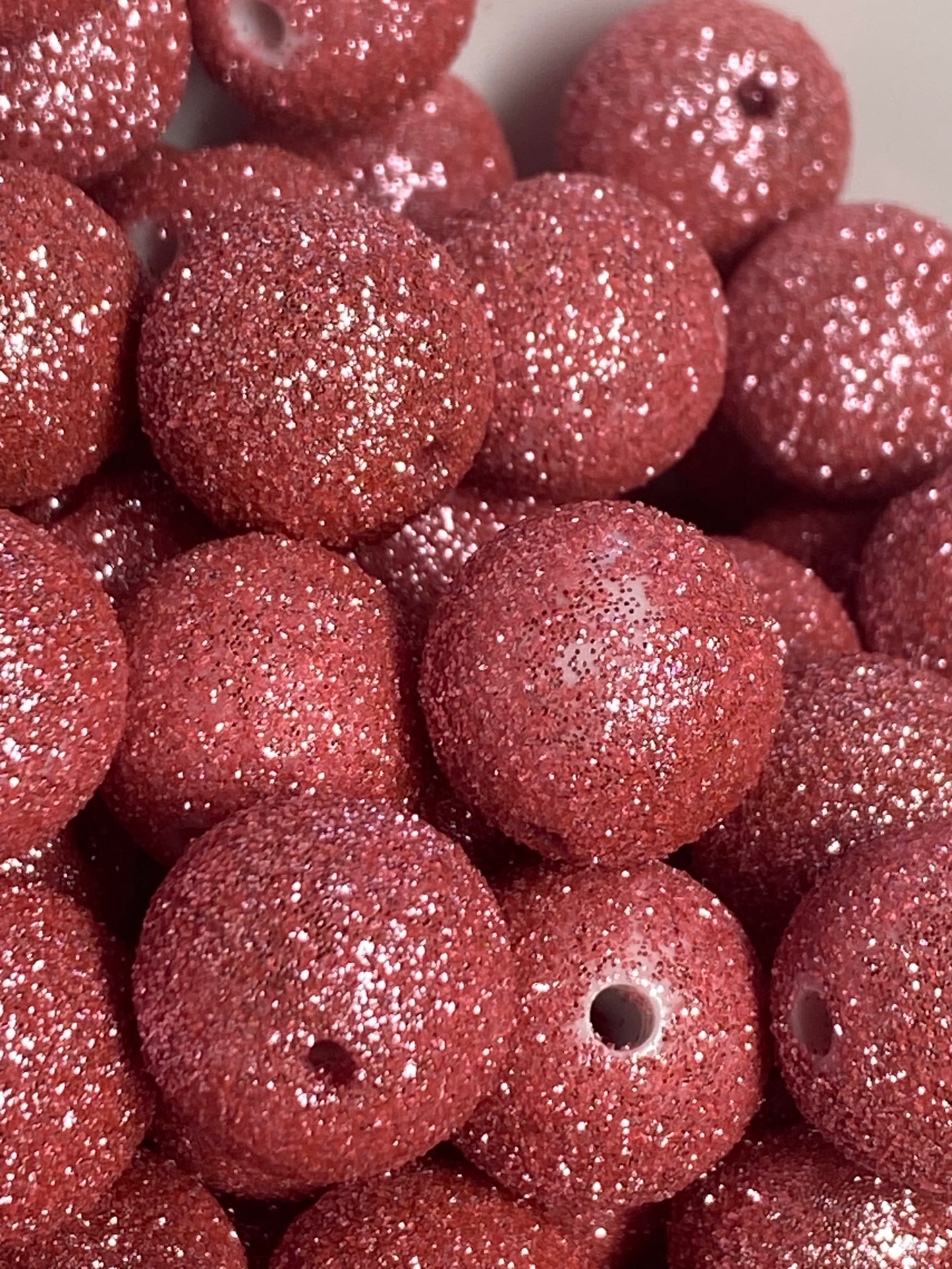 16mm rose pink glitter bead
