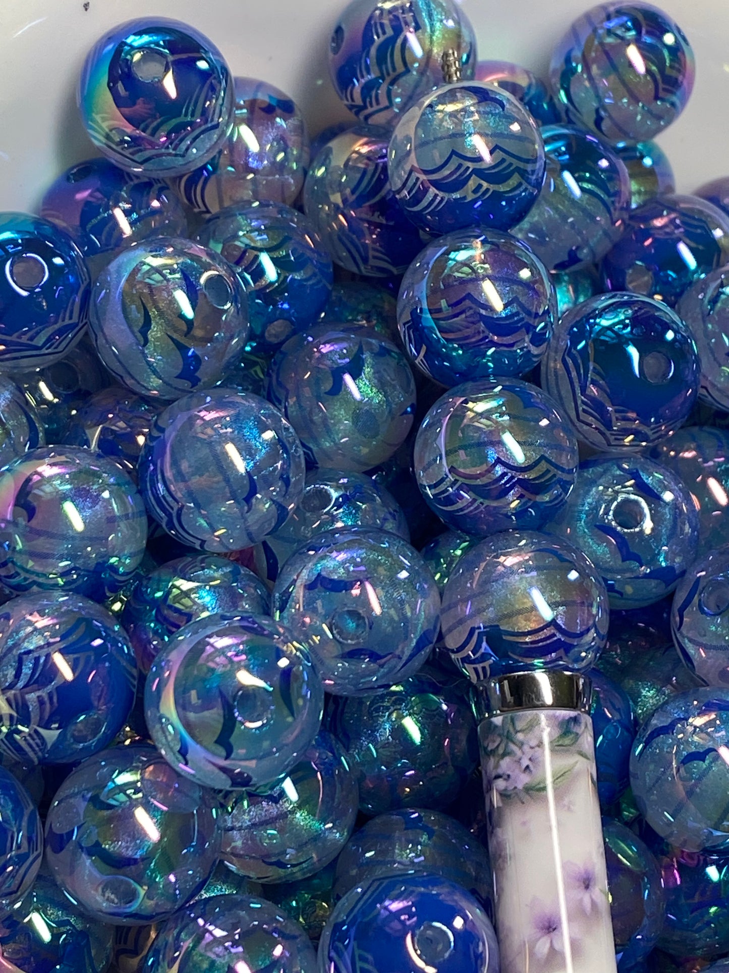 16mm ocean waves glow in the dark beads