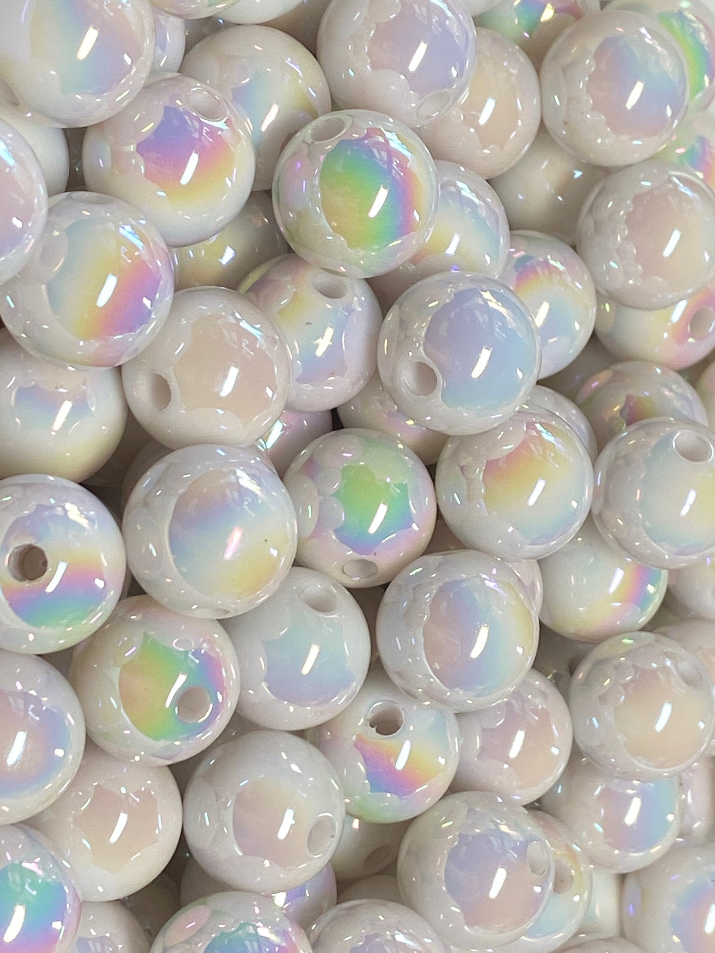 16mm ab basic white bead