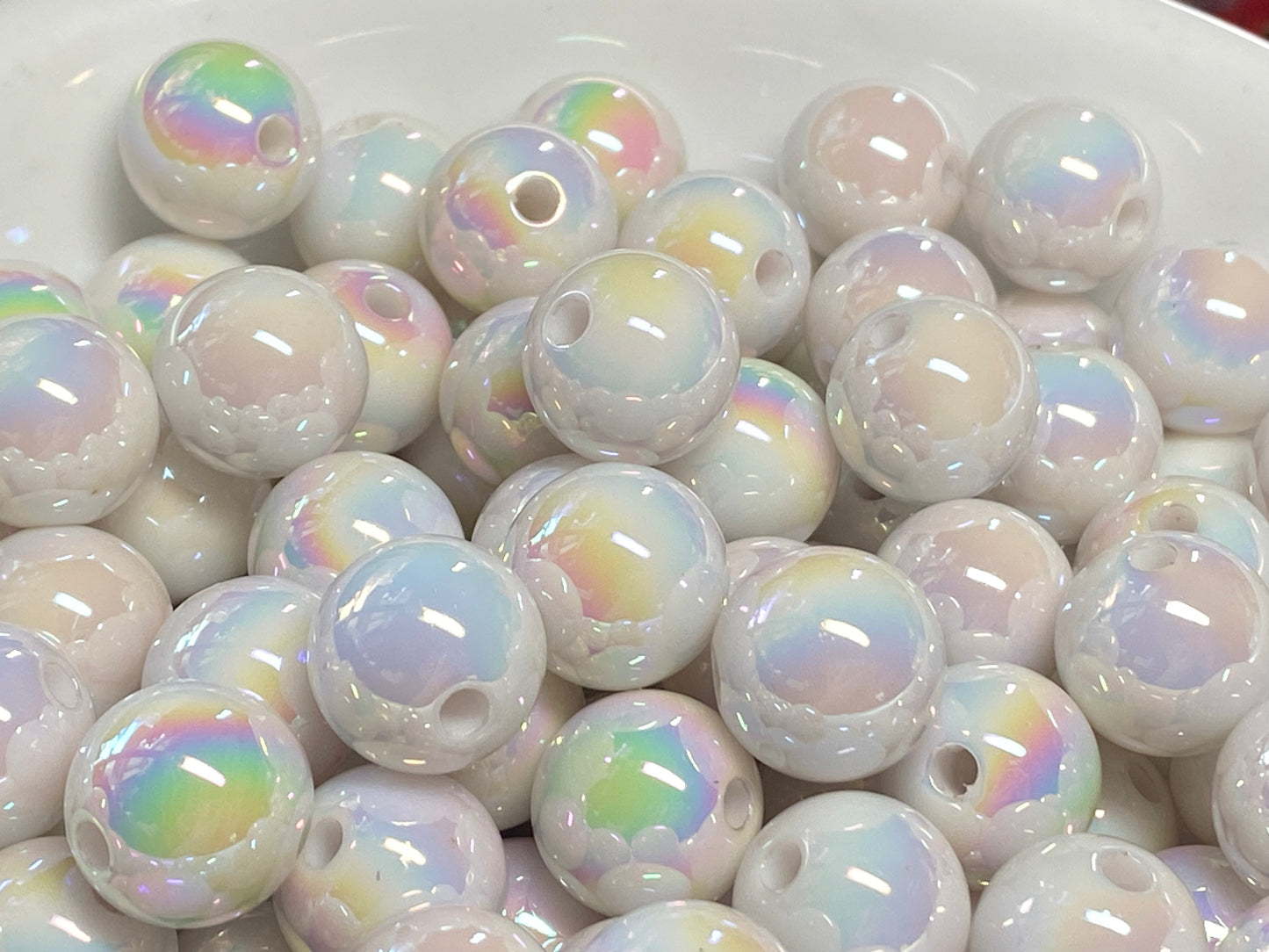 16mm ab basic white bead