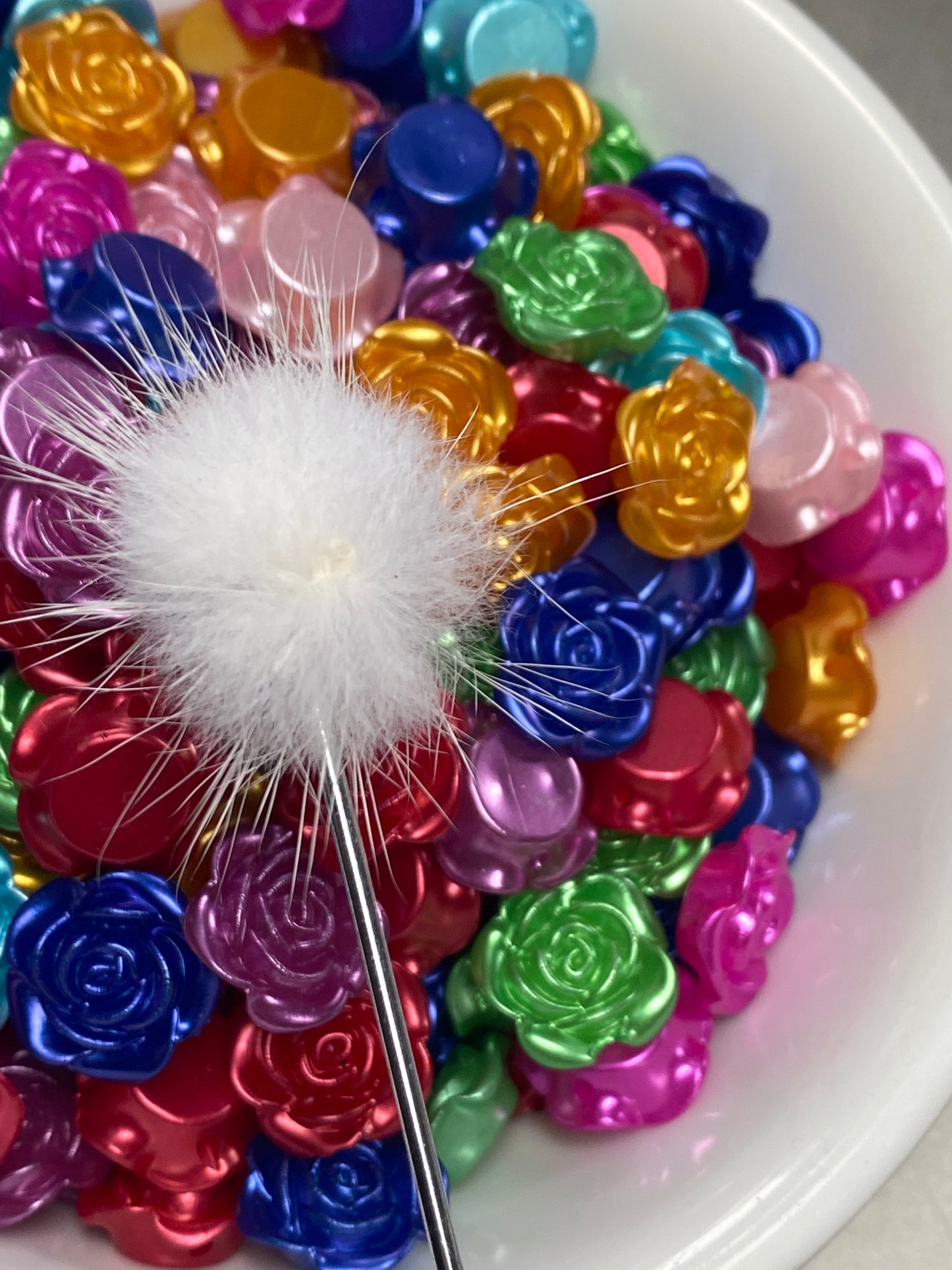 18mm flat back 2D rose