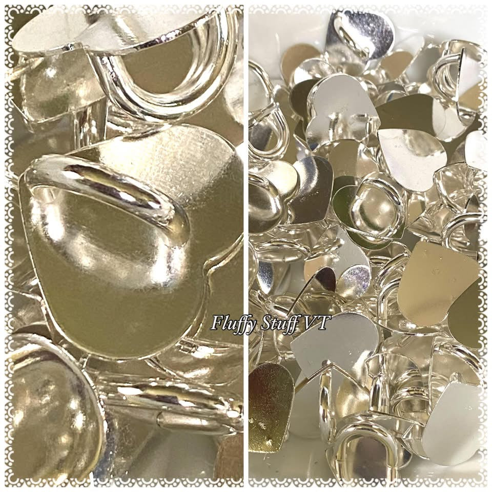 18mm metal heart with double sided glue sticker