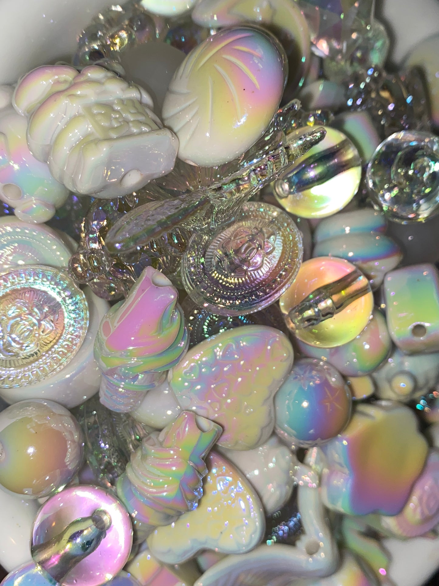 White and clear bead mix