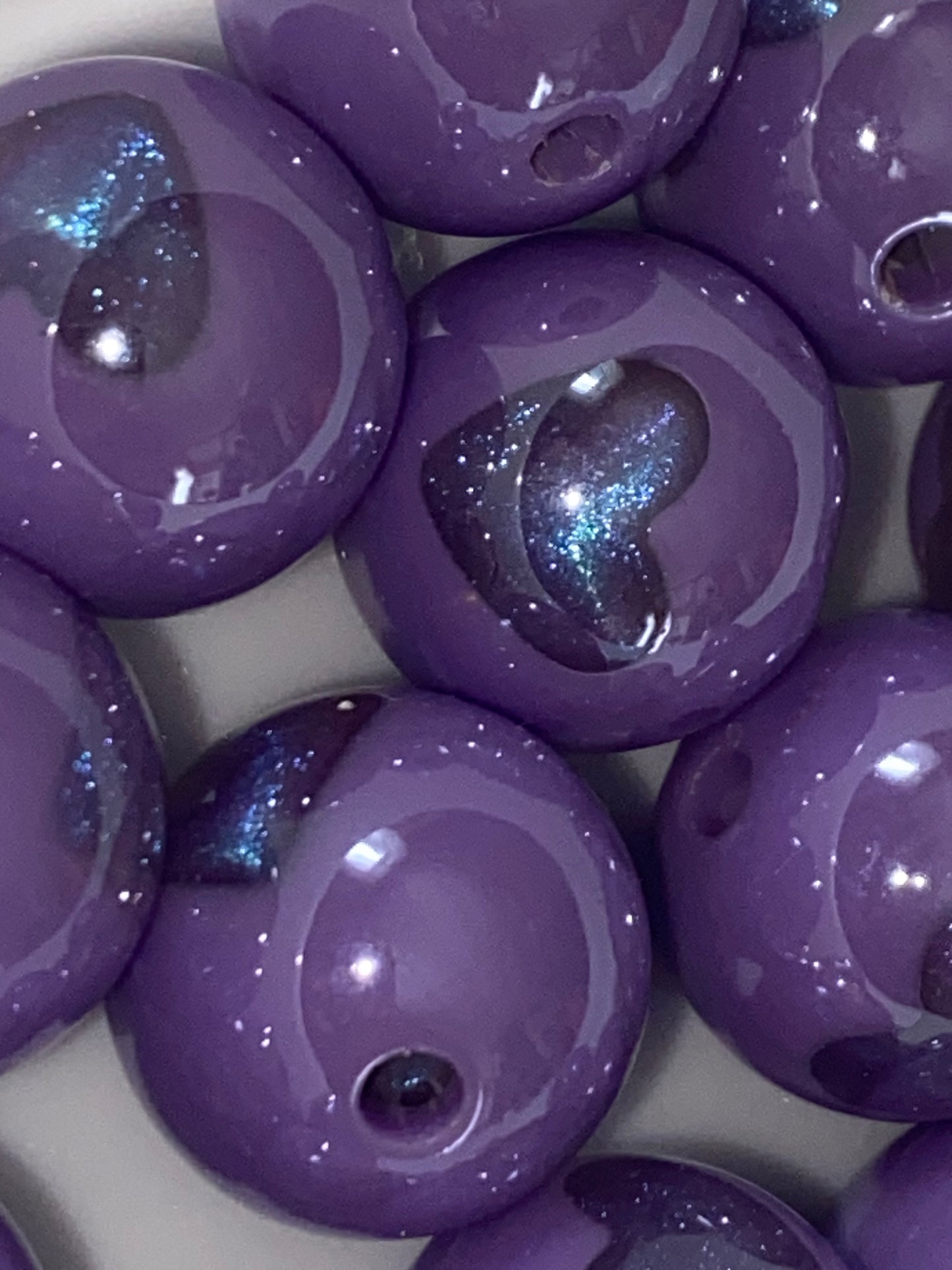 16mm galaxy heart bead