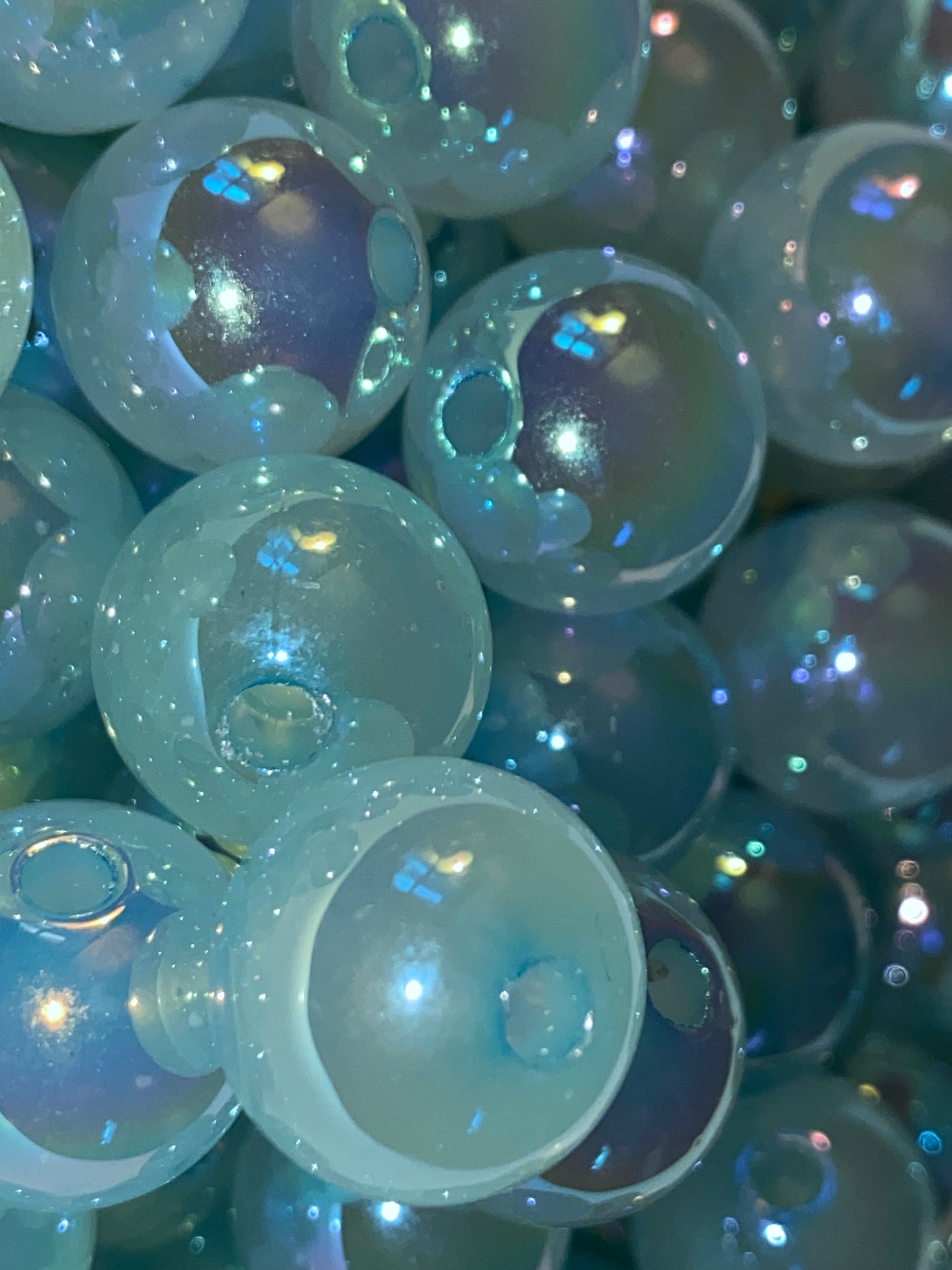 16mm uv coated sky luminous beads