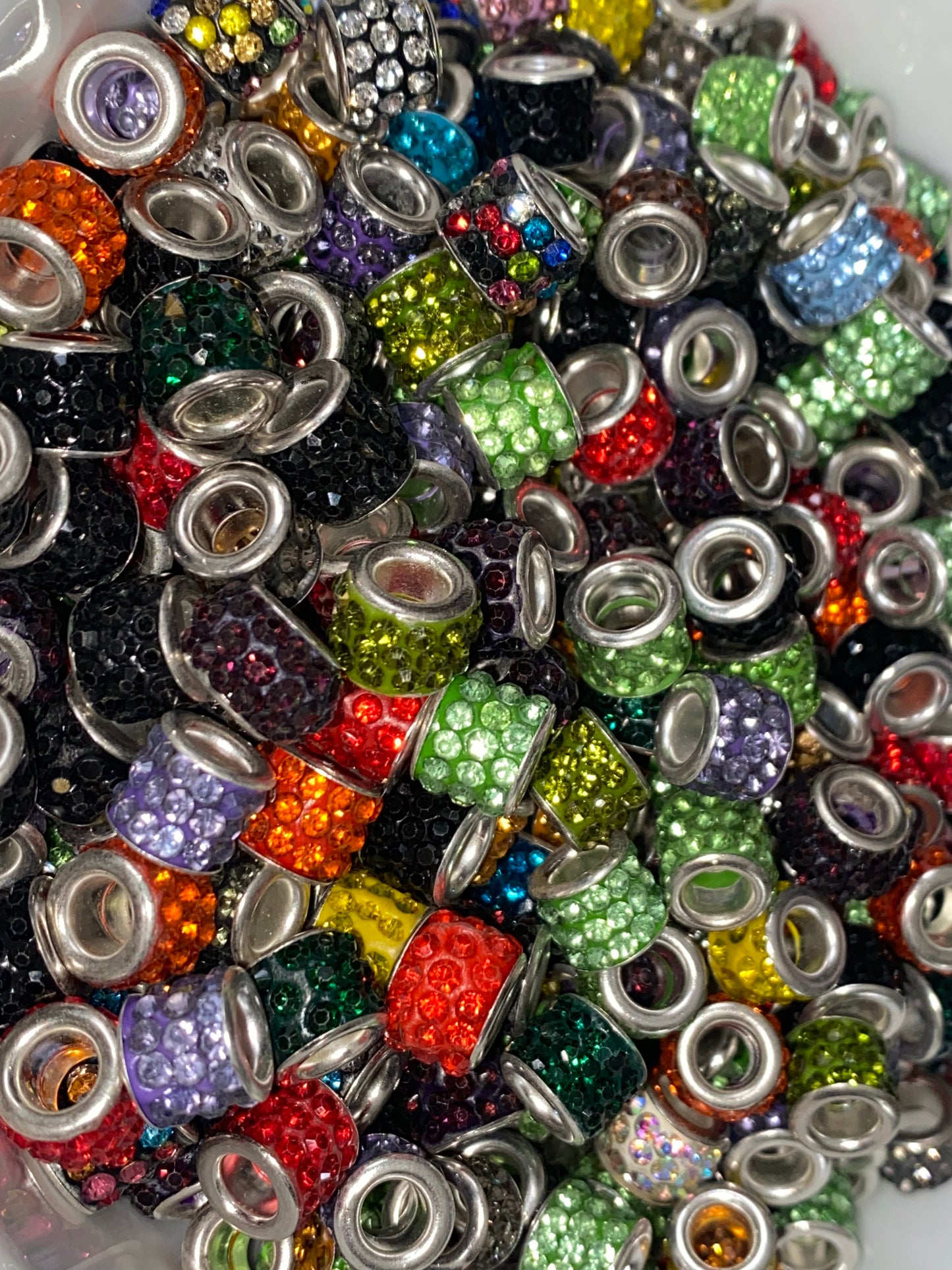 Tube rhinestones spacers