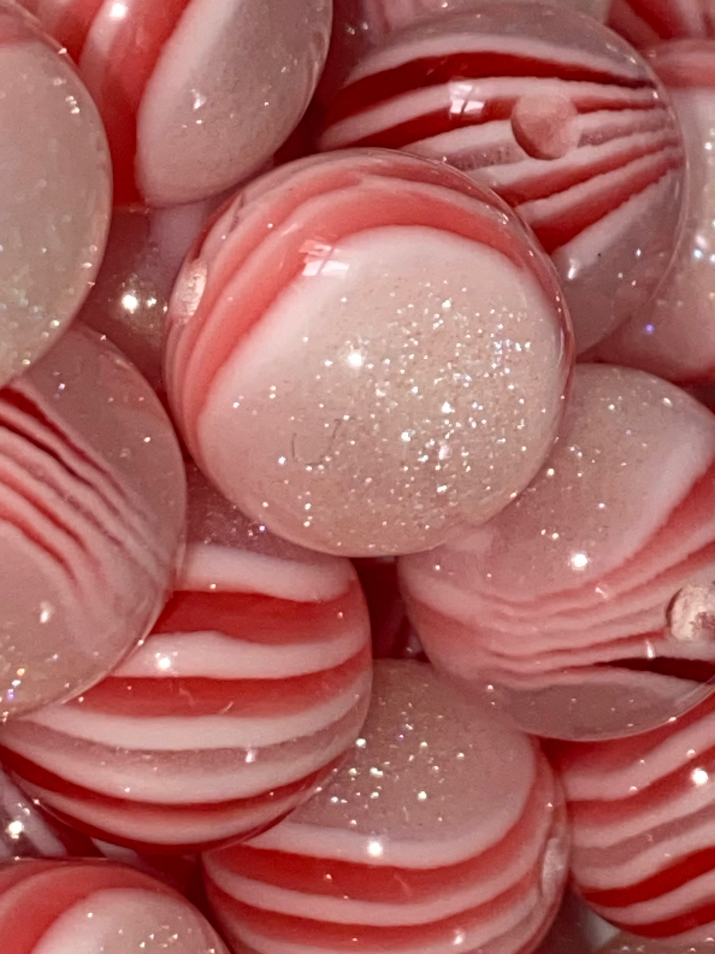 16mm bold red striped luminous galaxy bead