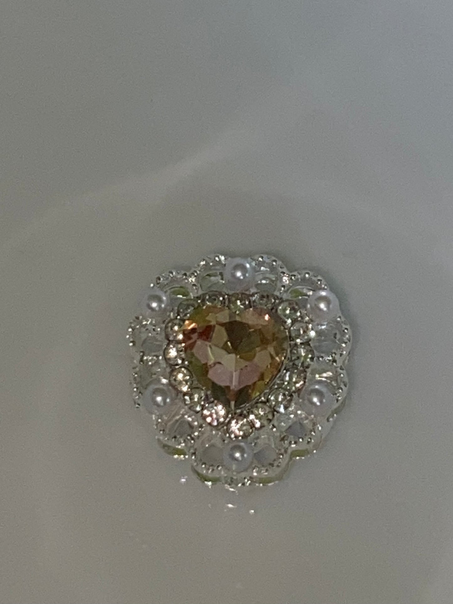 19mm metal lace rhinestone, pearl, and gem hearts