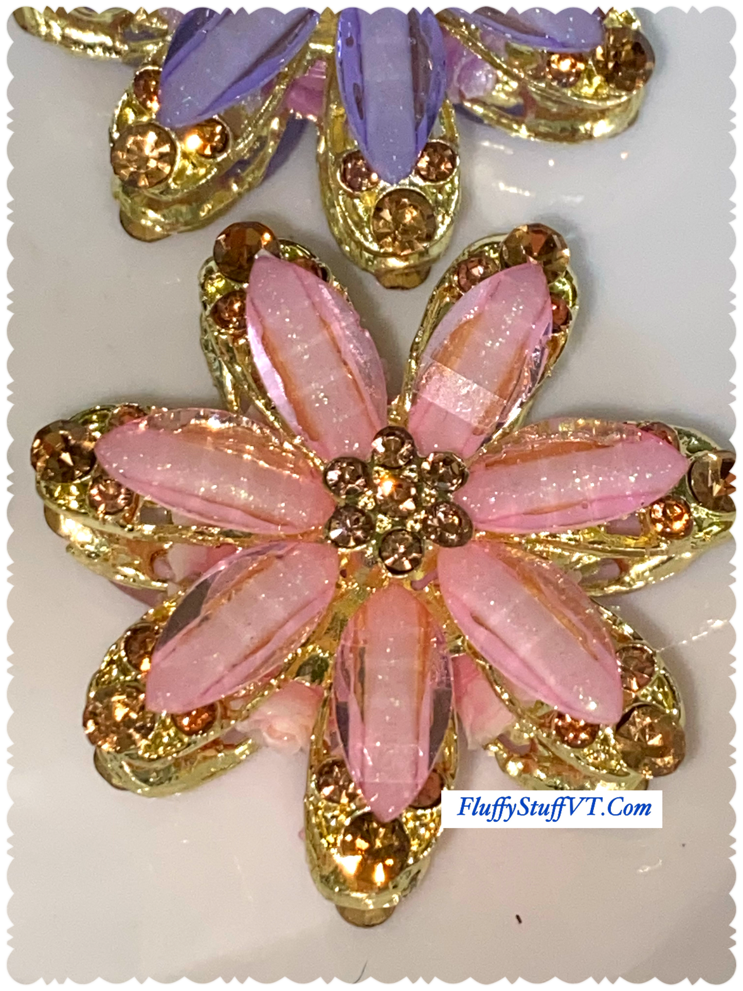 41mm stunning metal, gemstone, and rhinestone bling bead
