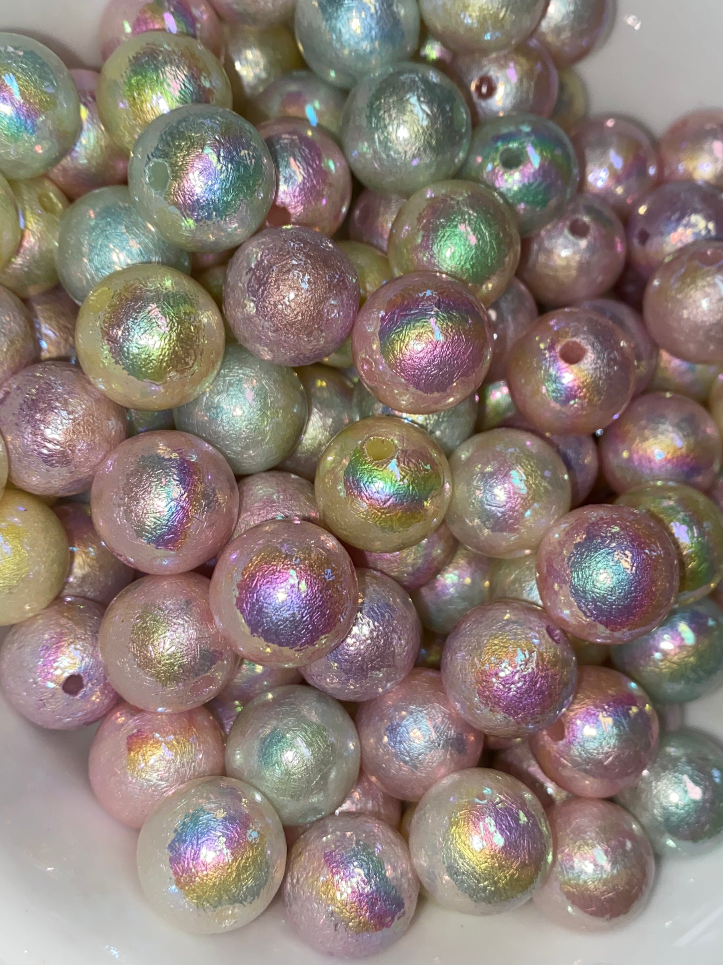 16mm pastel uv coated foil bead