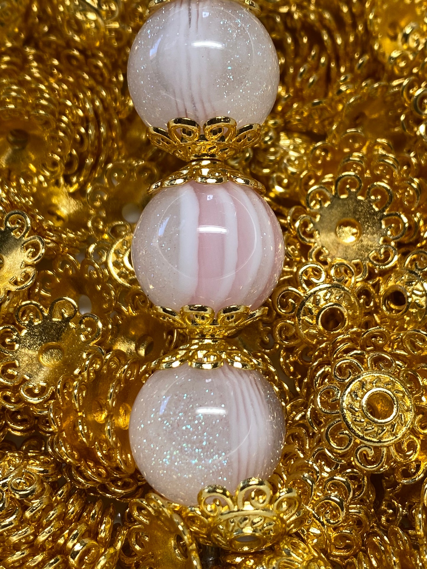 16mm gold metal scallop bead cap