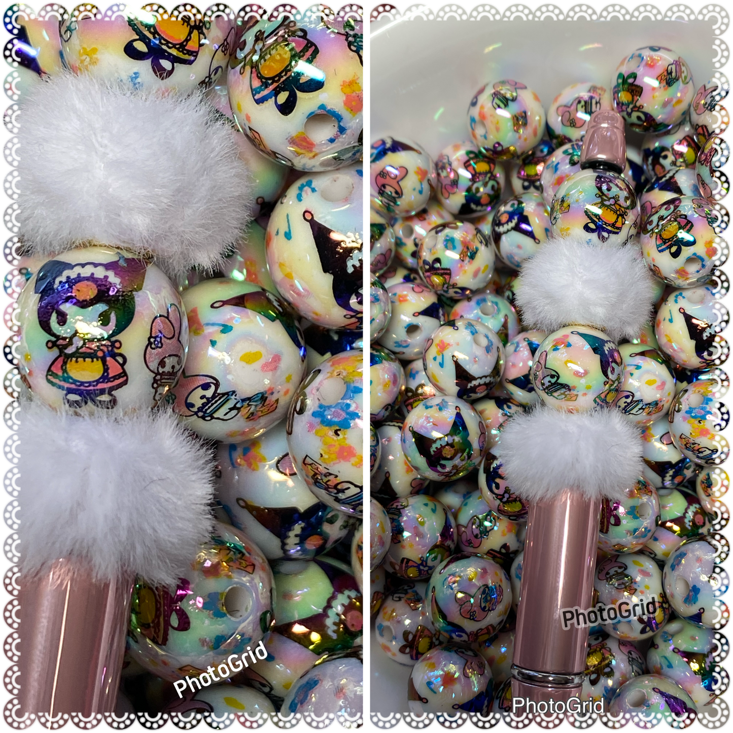 16mm Kuromi uv coated bead