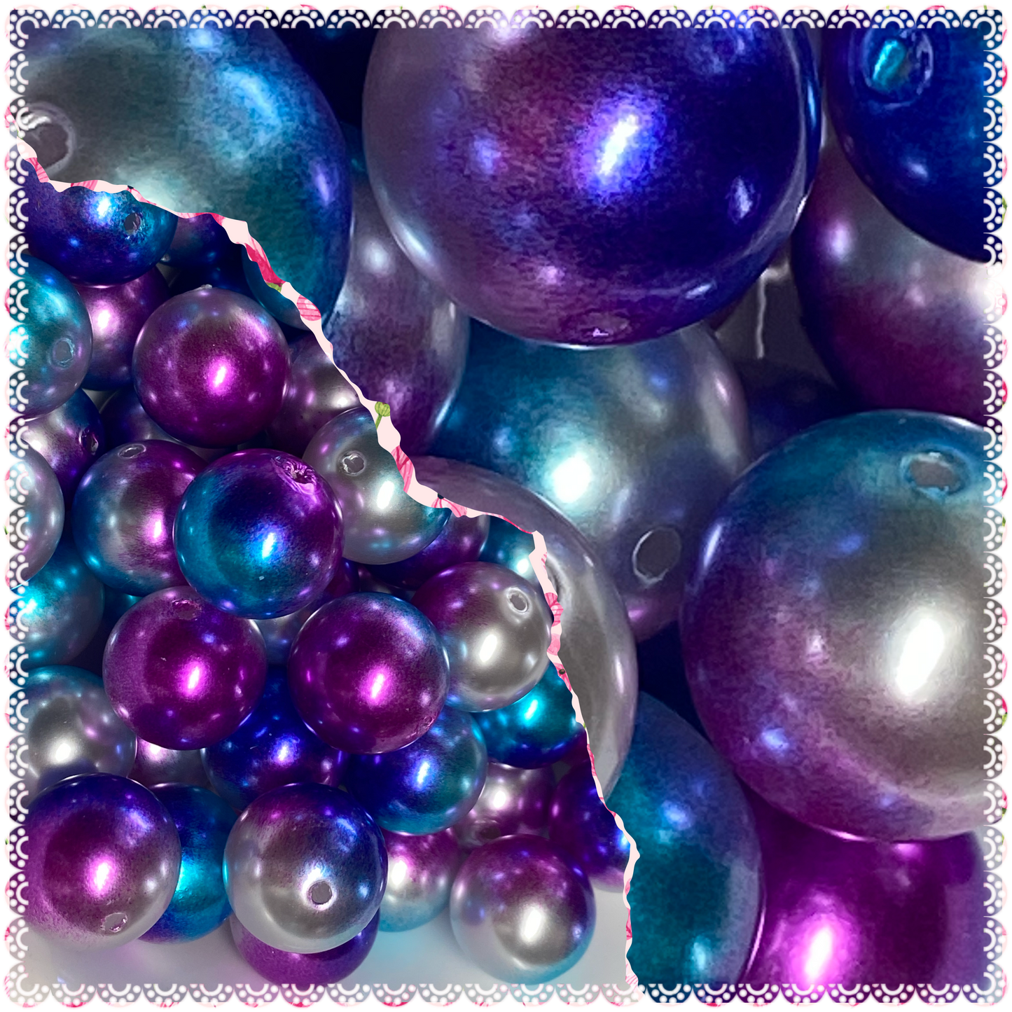 20mm blue and purple ombré bead