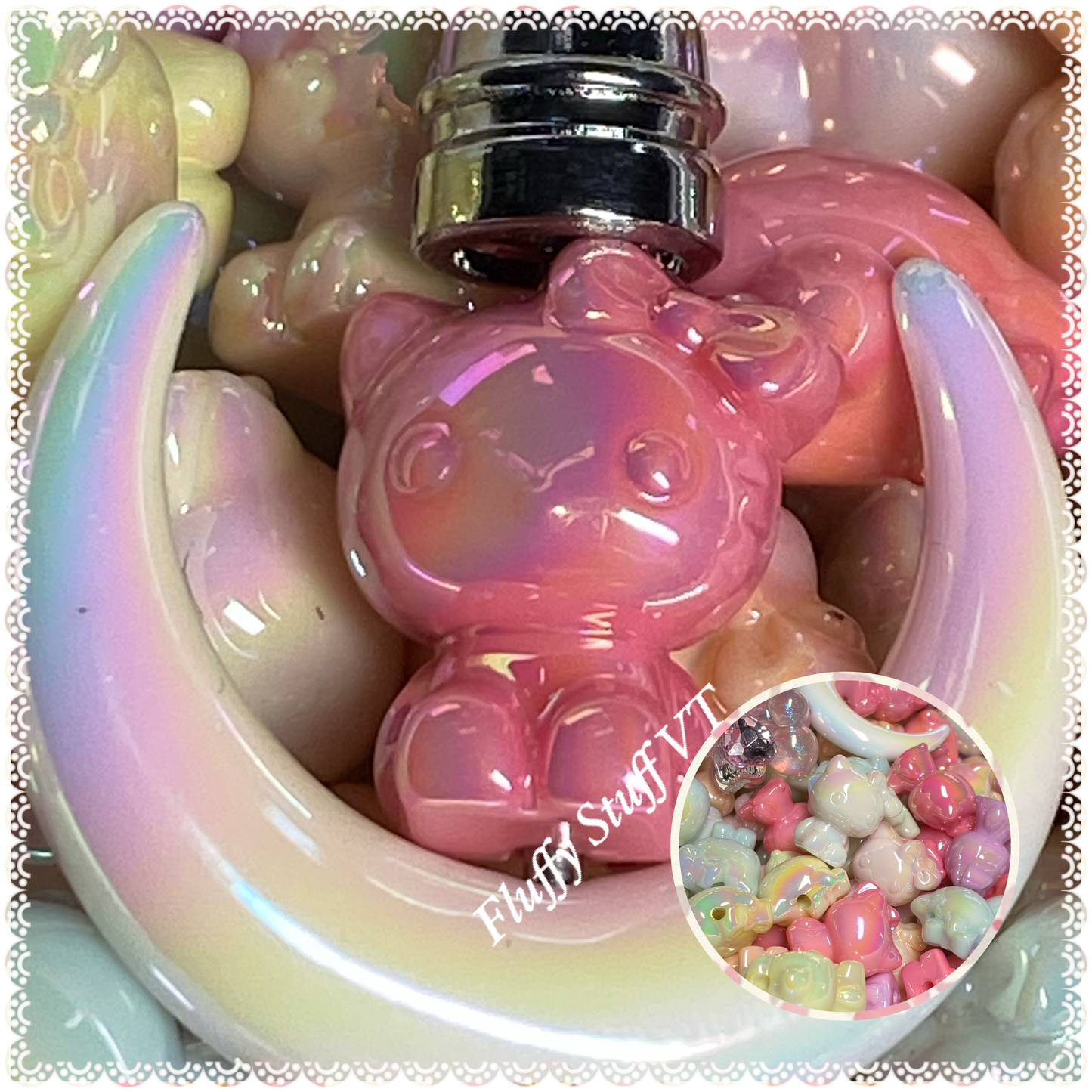 18mm Hello Kitty uv coated cute bead