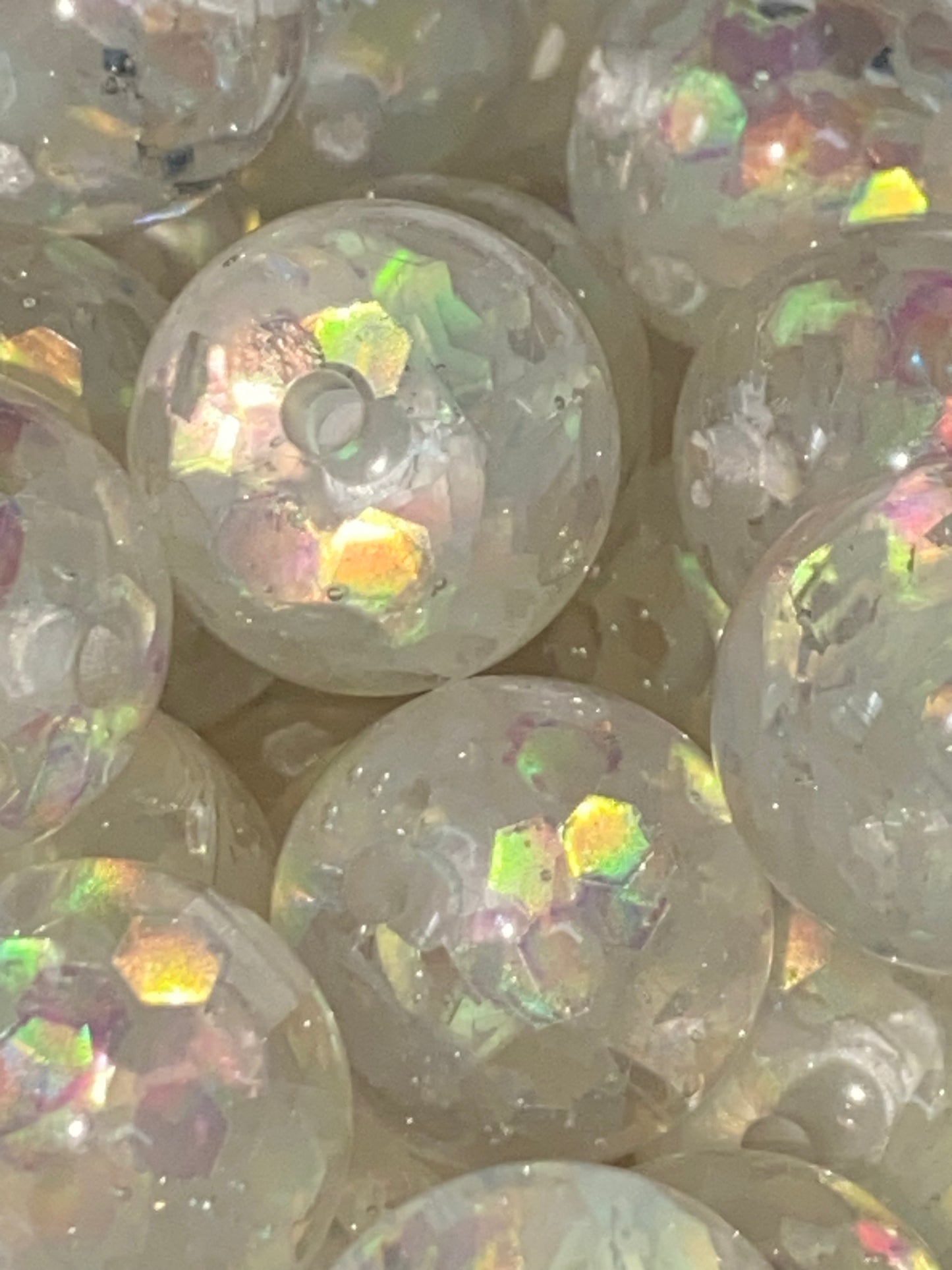 16mm flash glitter beads.