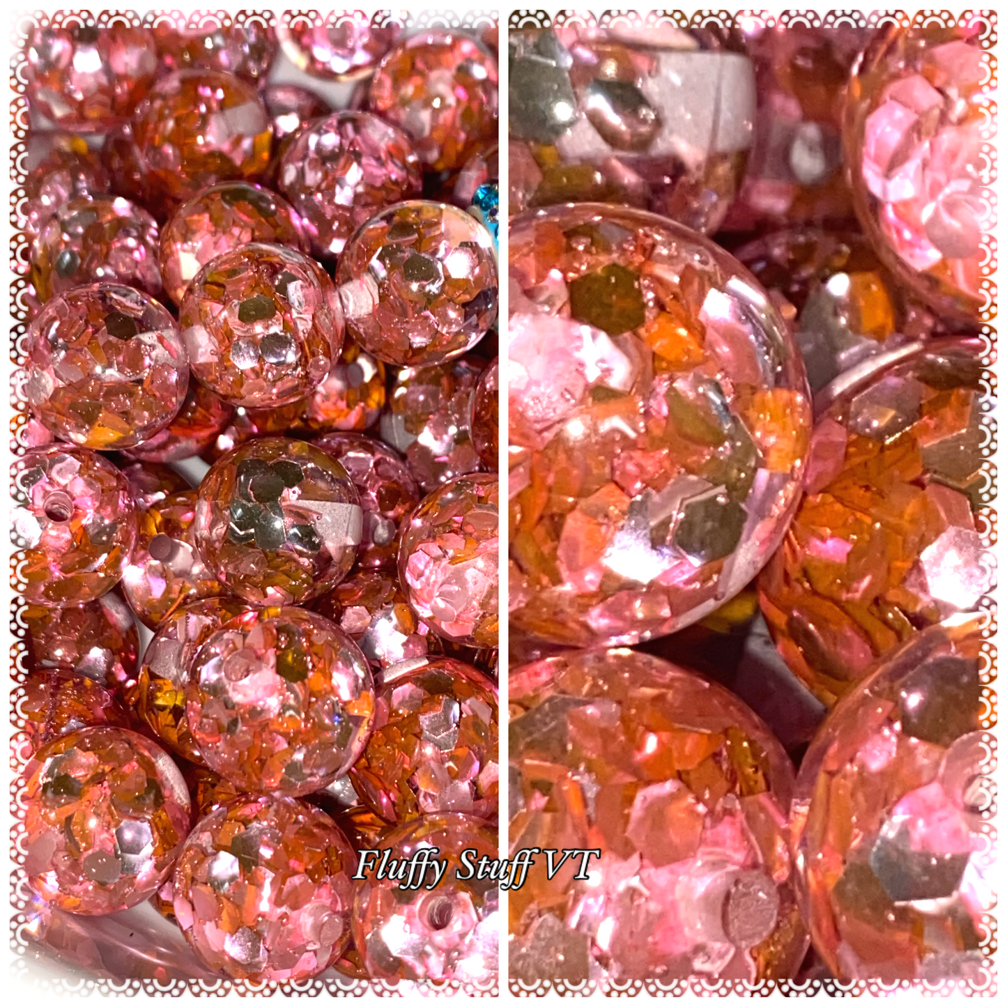 16mm flash glitter beads.