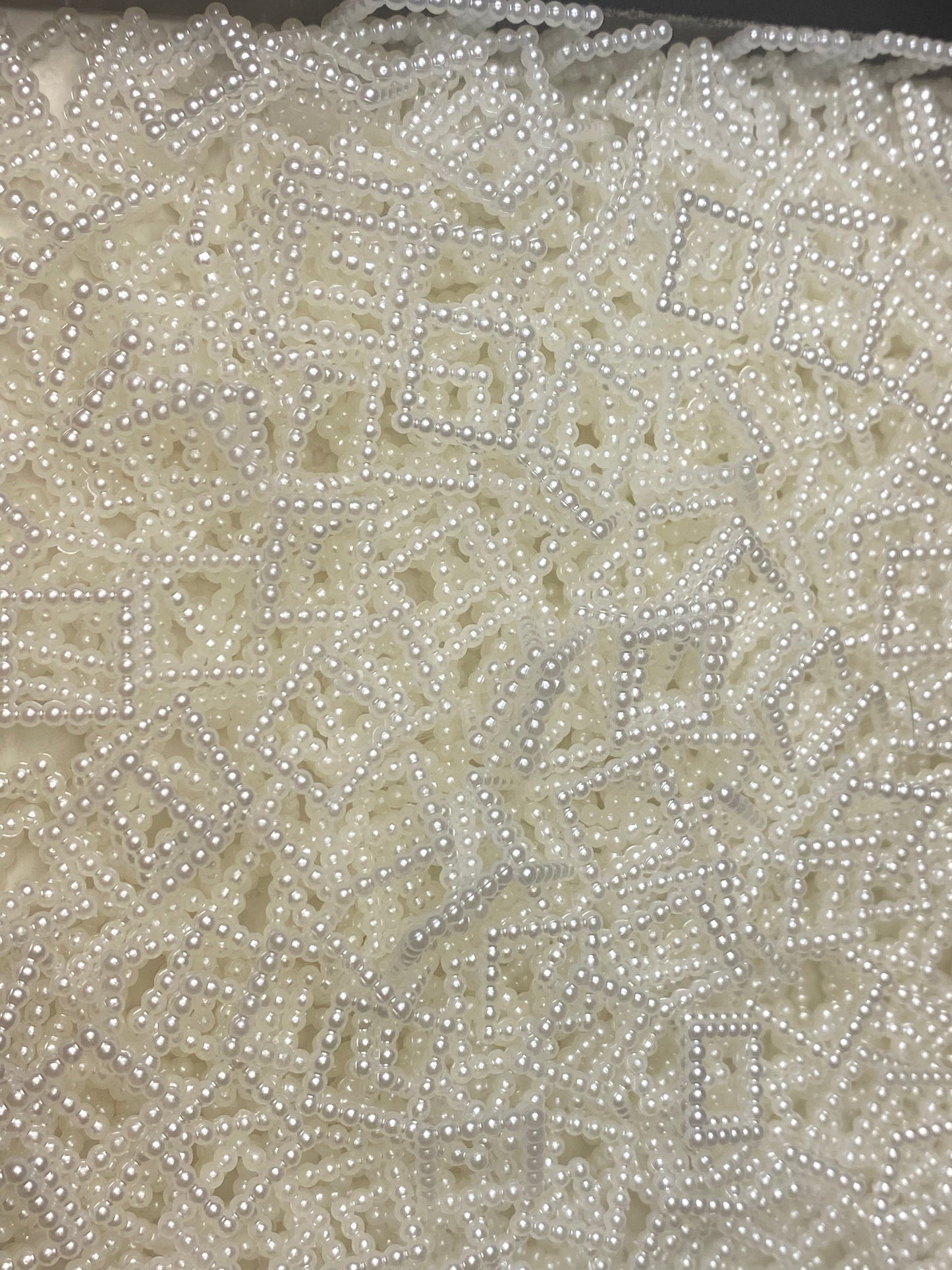 50: 12mm square pearl spacers beads