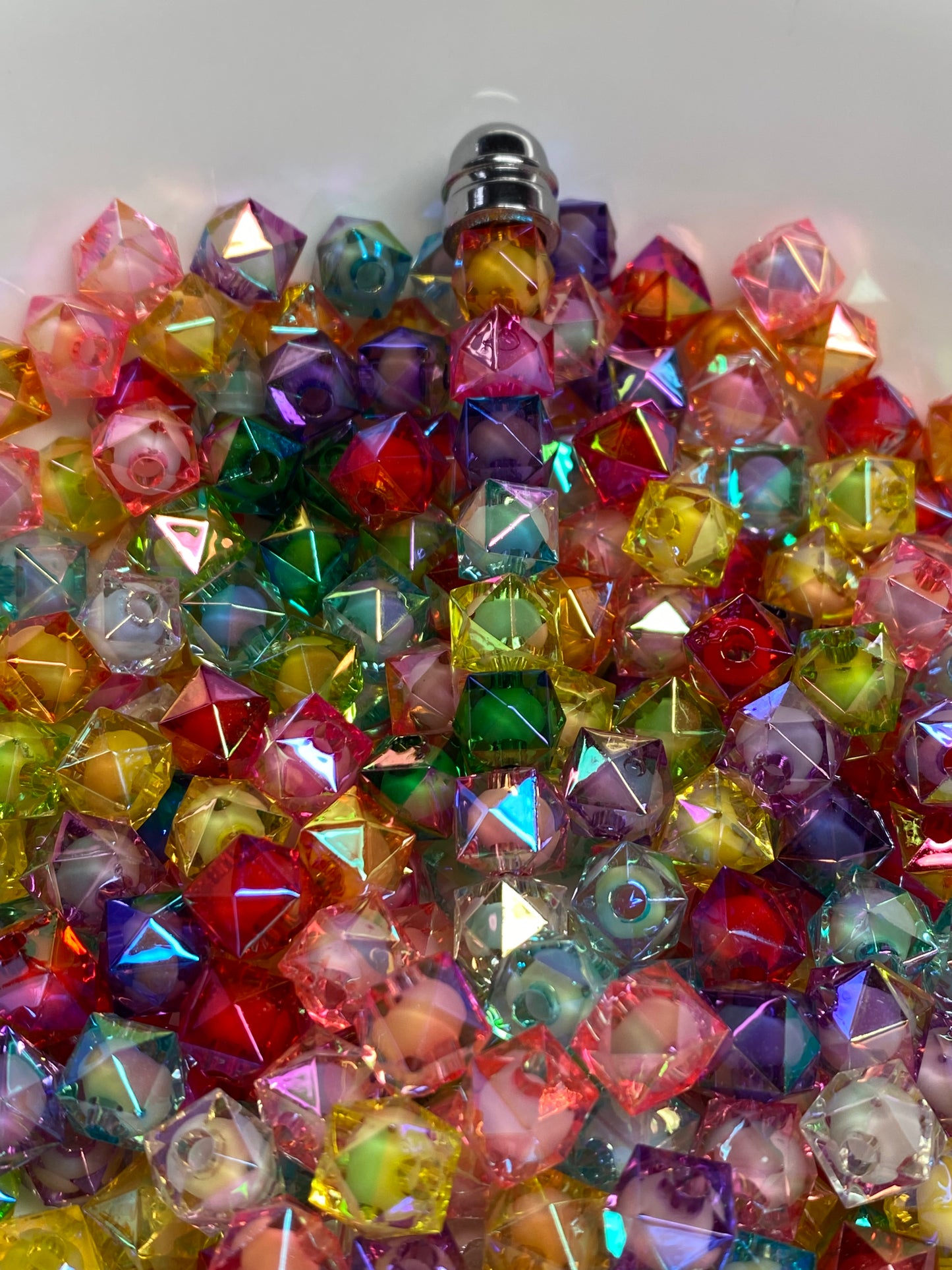 8mm hex gem beads