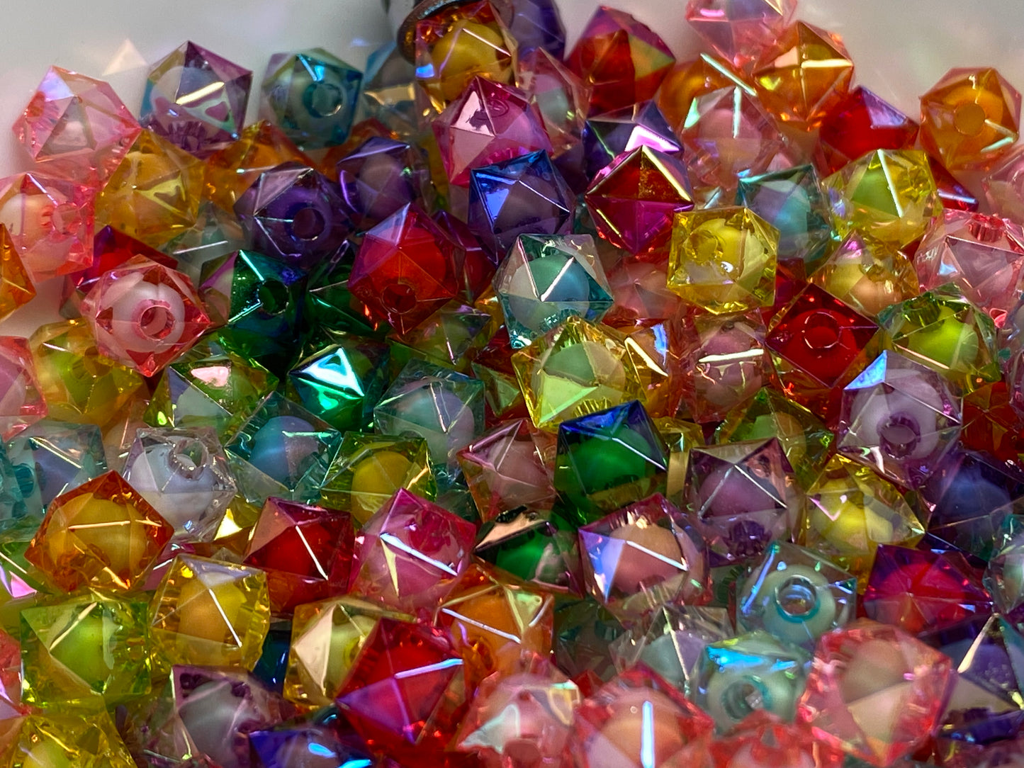 8mm hex gem beads