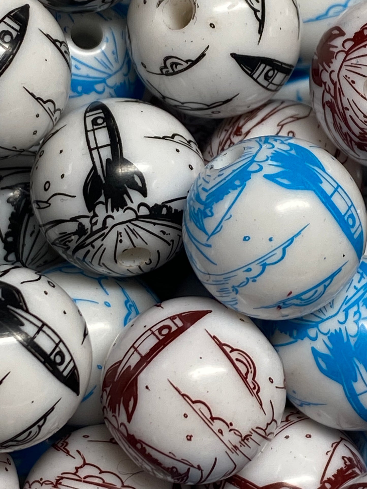 16mm rocket ship bead