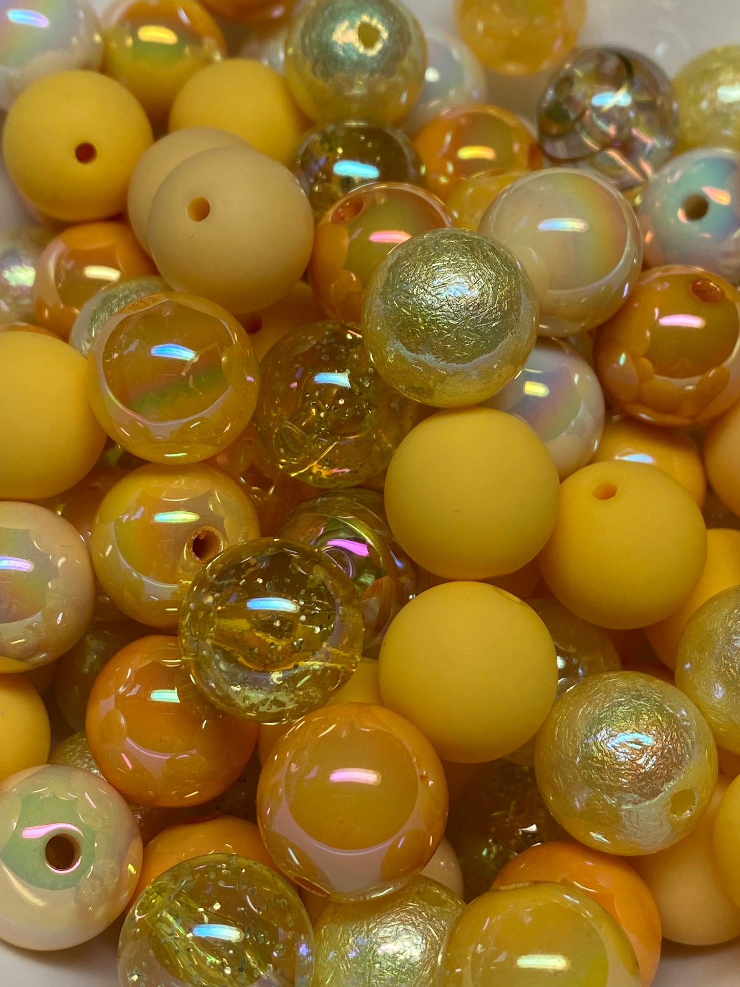 16mm shades of yellow bead mix