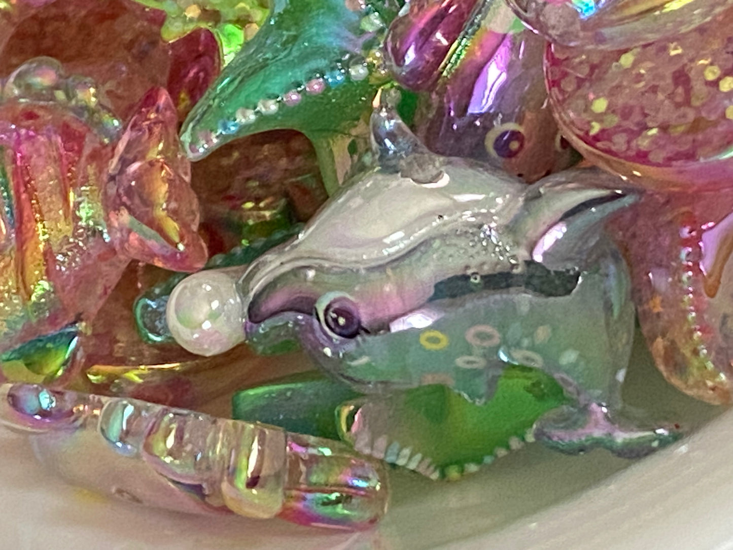 16mm+ glitter sea life beads