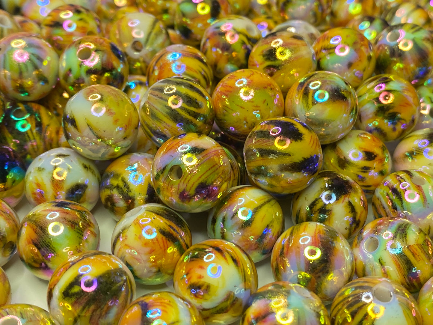 Tiger pattern 16mm bead