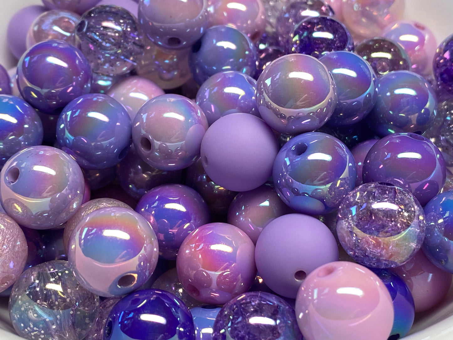16mm shades of purple bead mix