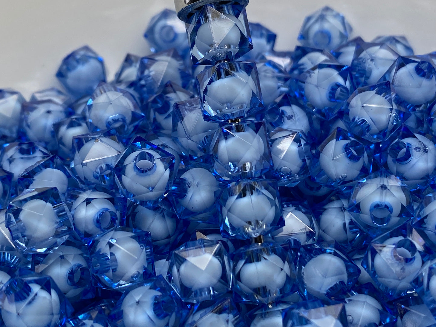 8mm hex gem beads