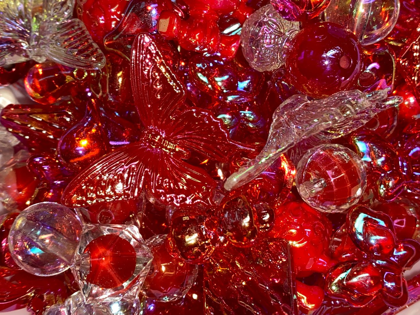 Red / clear bead mix