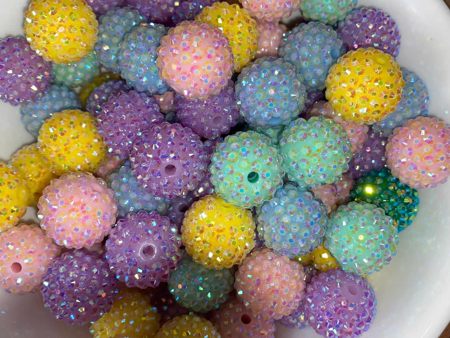 18mm pastel rhinestone beads