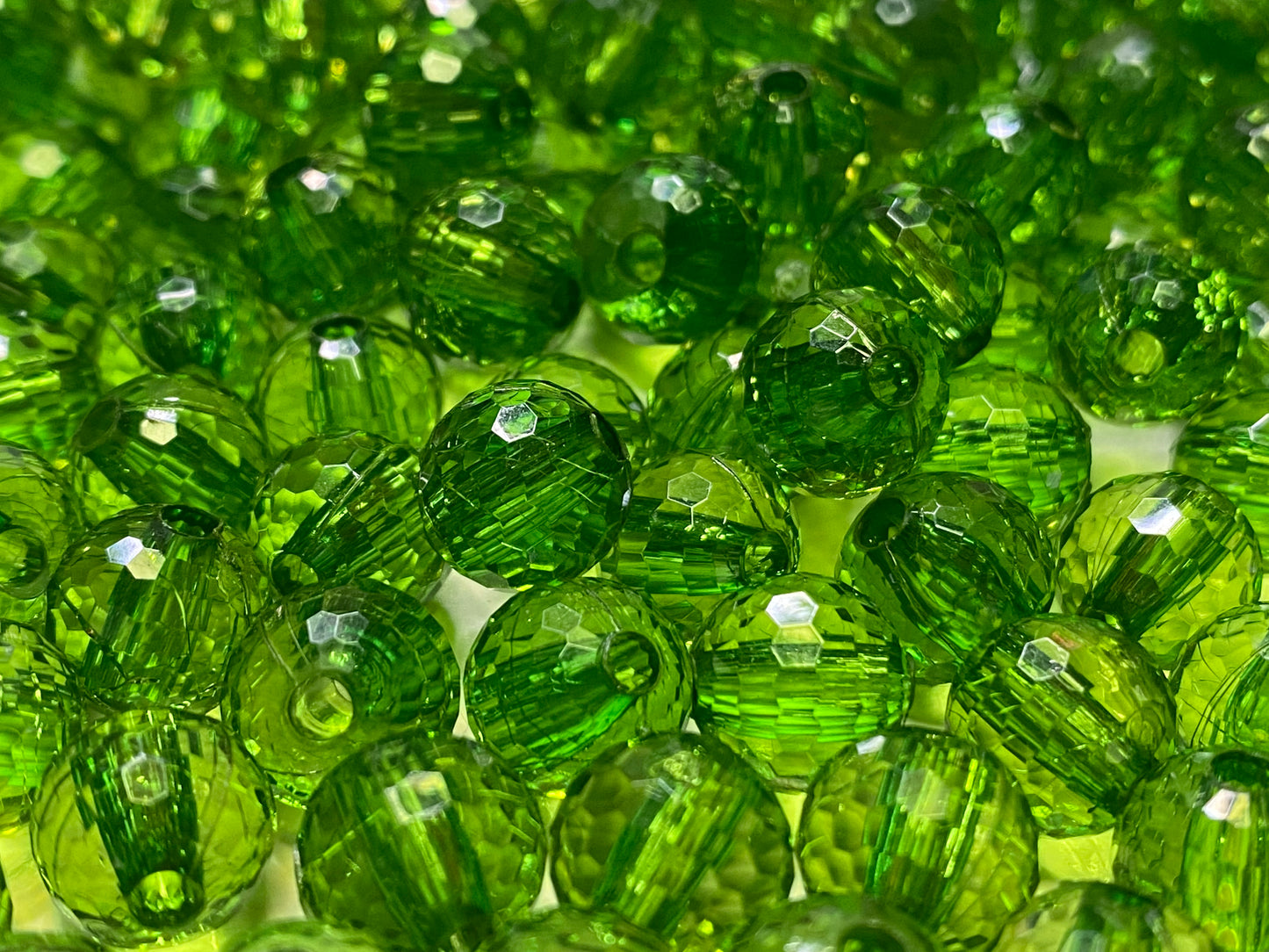 Emerald green disco beads