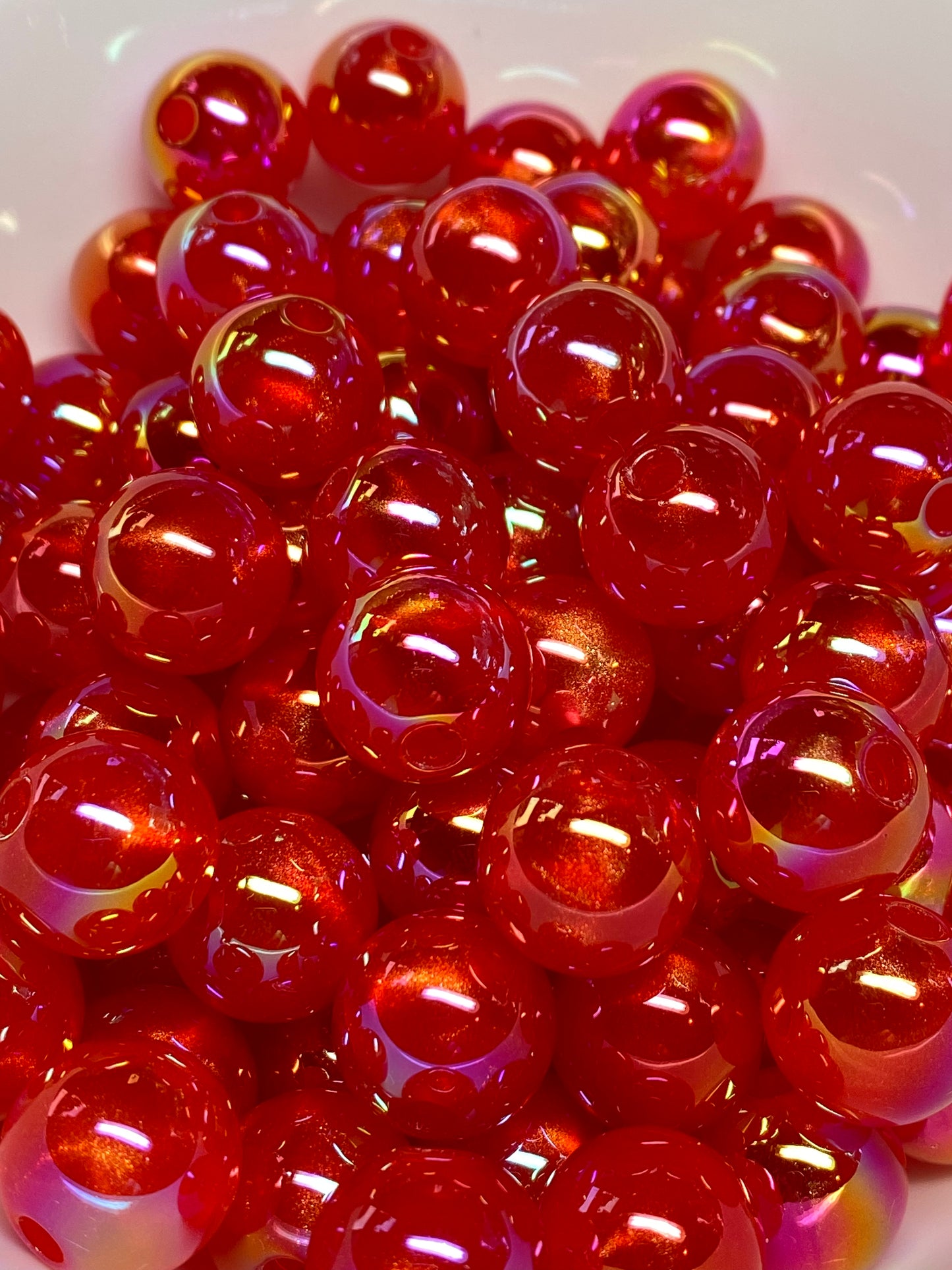 16mm red galaxy bead
