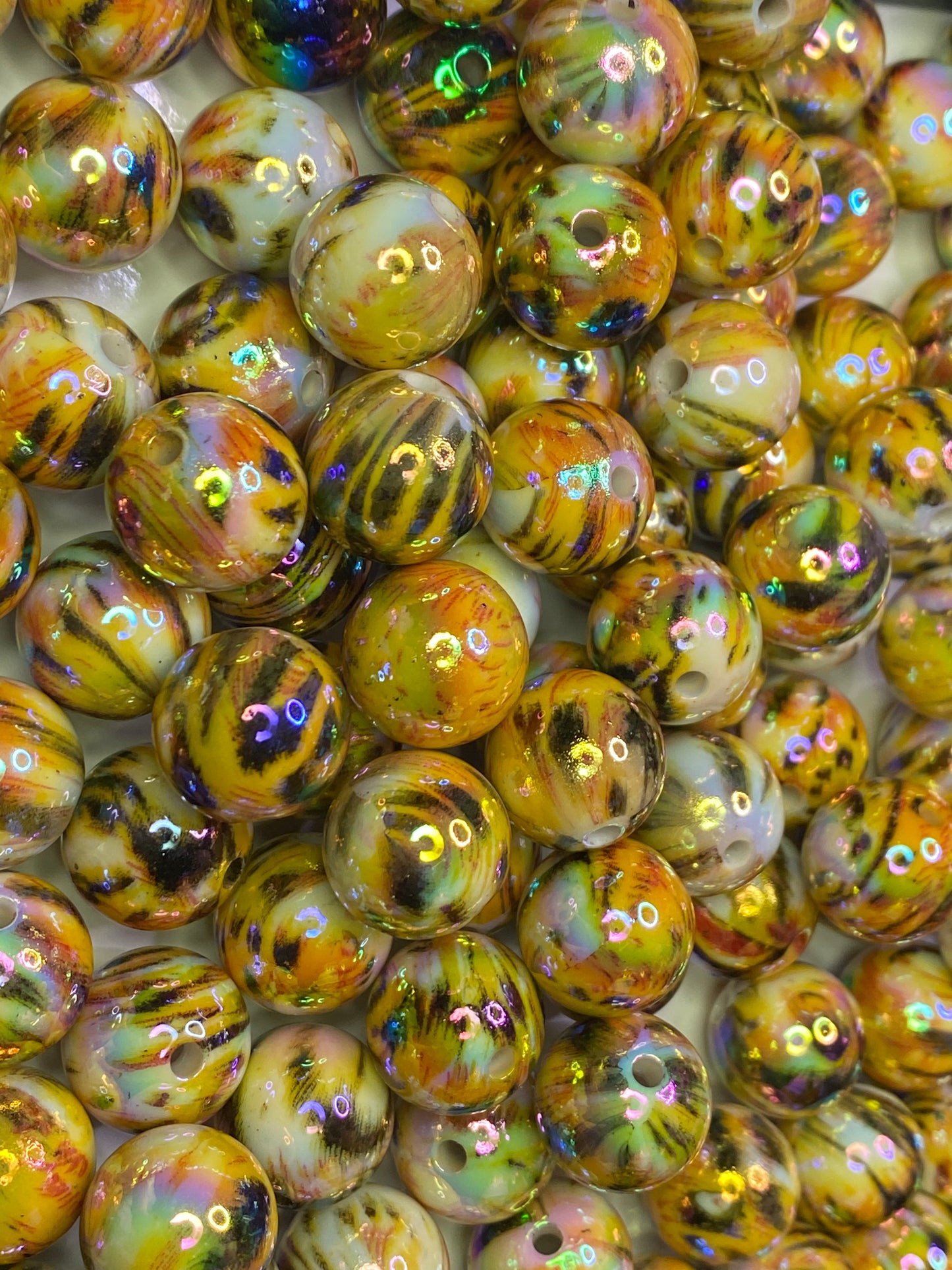 Tiger pattern 16mm bead